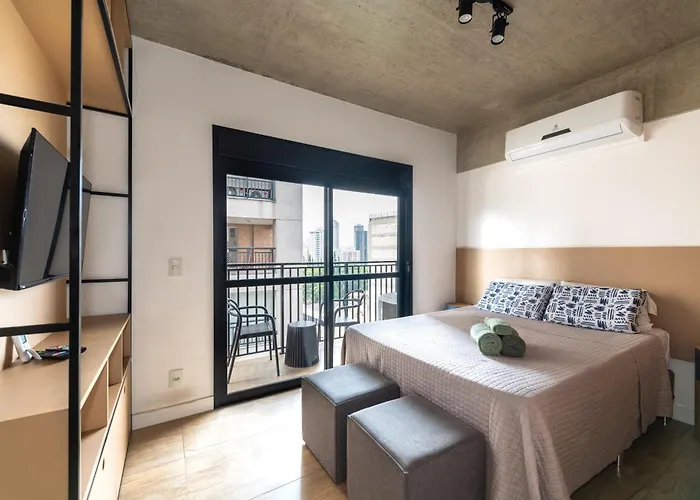 83 New Studio Next Paulista Av, Fast Wifi And Balcony